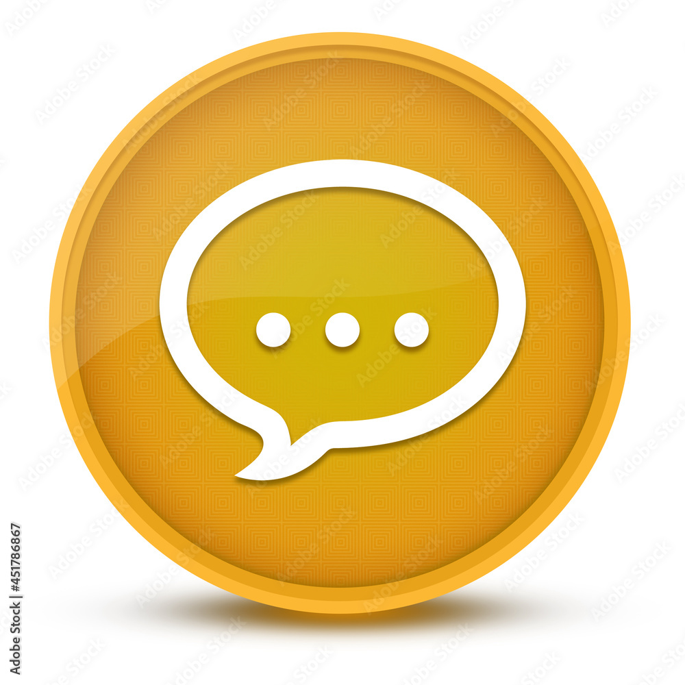 Fototapeta premium Talk luxurious glossy yellow round button abstract