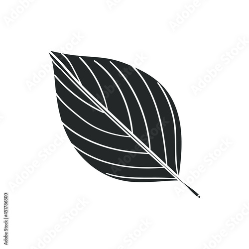 Leaf Plant Autumn Icon Silhouette Illustration. Nature and Ecology Vector Graphic Pictogram Symbol Clip Art. Doodle Sketch Black Sign.
