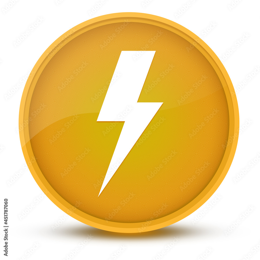 Lightning bolt luxurious glossy yellow round button abstract Lightning bolt luxurious glossy yellow round button abstract
