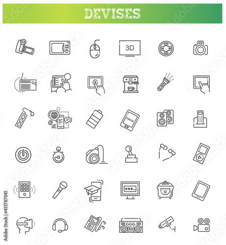 Set of smart devices and gadgets