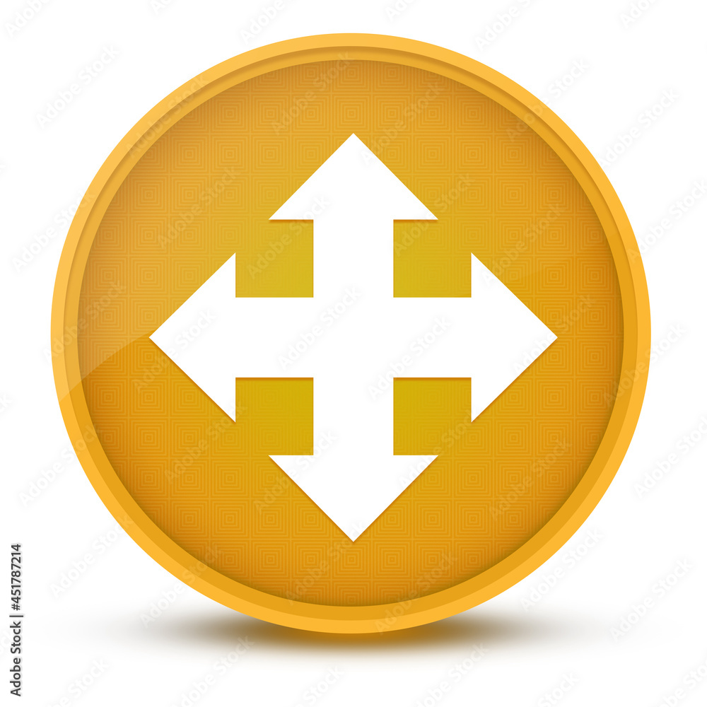 Move luxurious glossy yellow round button abstract Move luxurious glossy yellow round button abstract