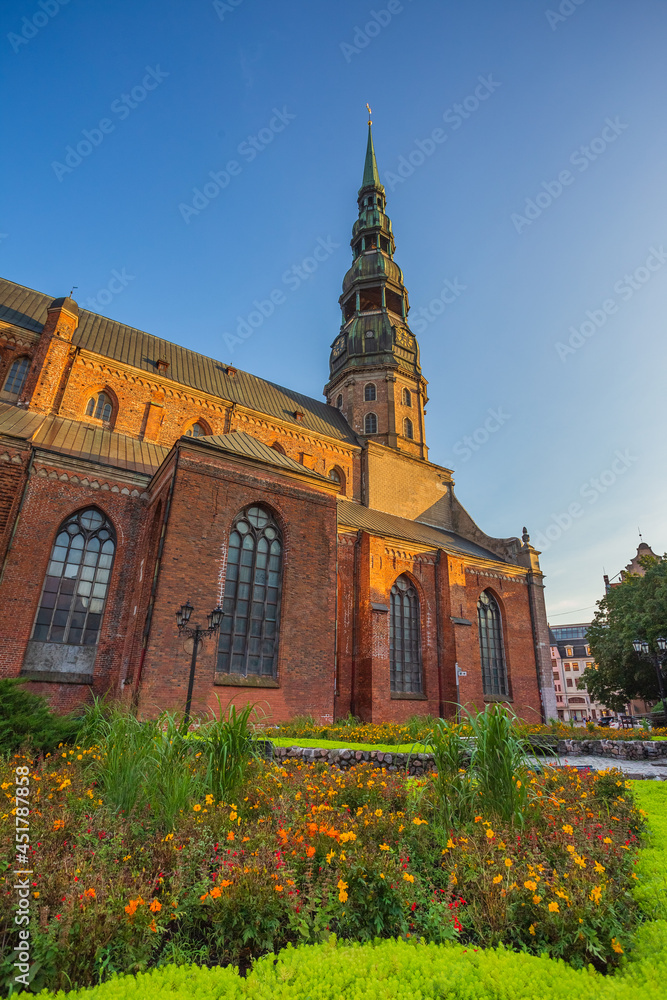 Riga St. Peter's Church - the tallest peak in Riga, is one the oldest and most valuable monuments of medieval architecture in the Baltic States Riga St. Peter's Church - the tallest peak in Riga, is one the oldest and most valuable monuments of medieval architecture in the Baltic States