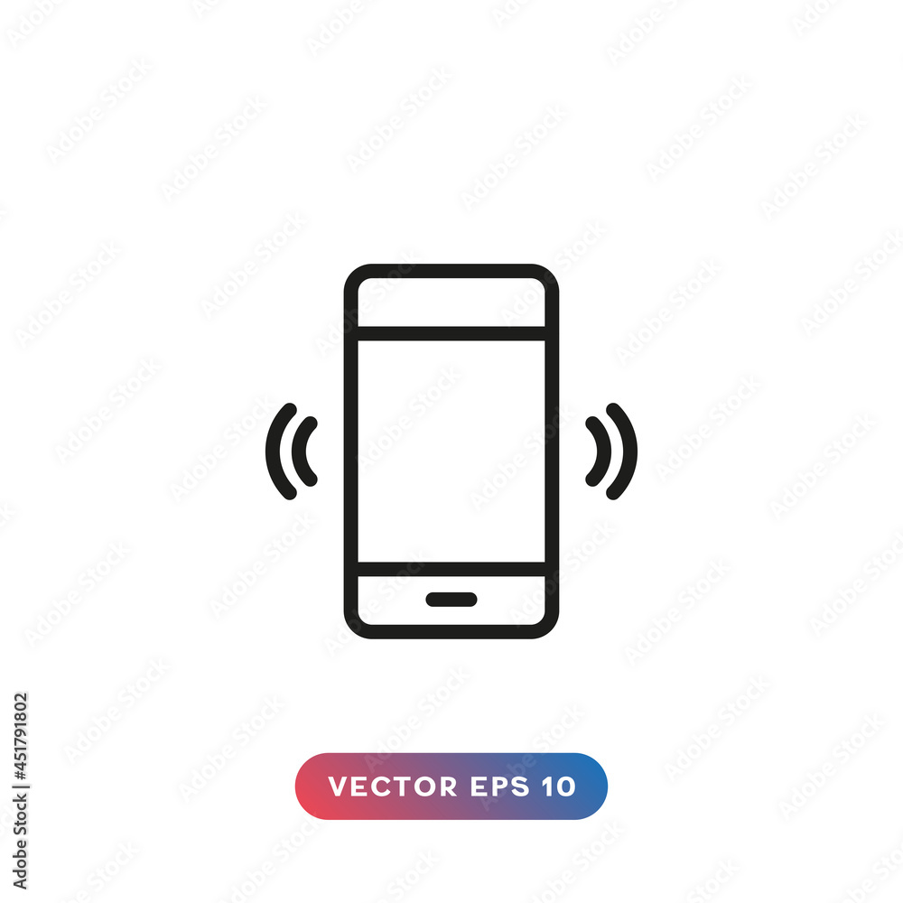 Phone vibrating or ringing icon on white background. Phone vibrating or ringing icon on white background.
