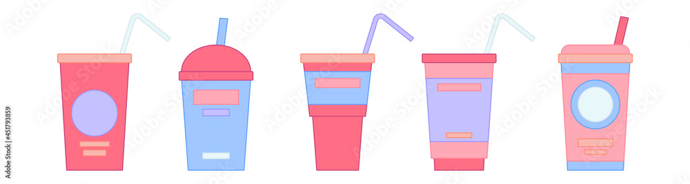 Straw cups set