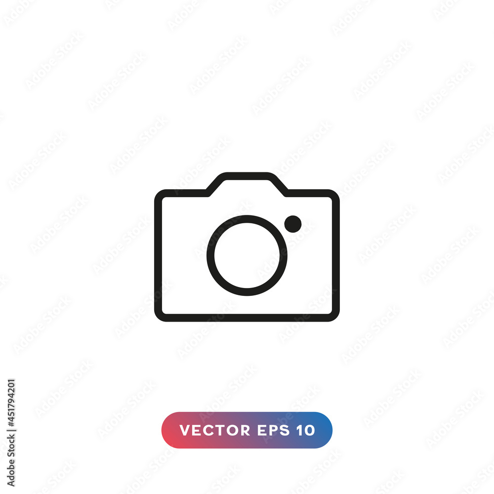 Camera icon on white background Camera icon on white background