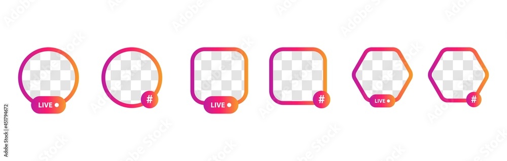 Live stream social media post template. Live streaming avatar frame template. Live stream social media post template. Live streaming avatar frame template.