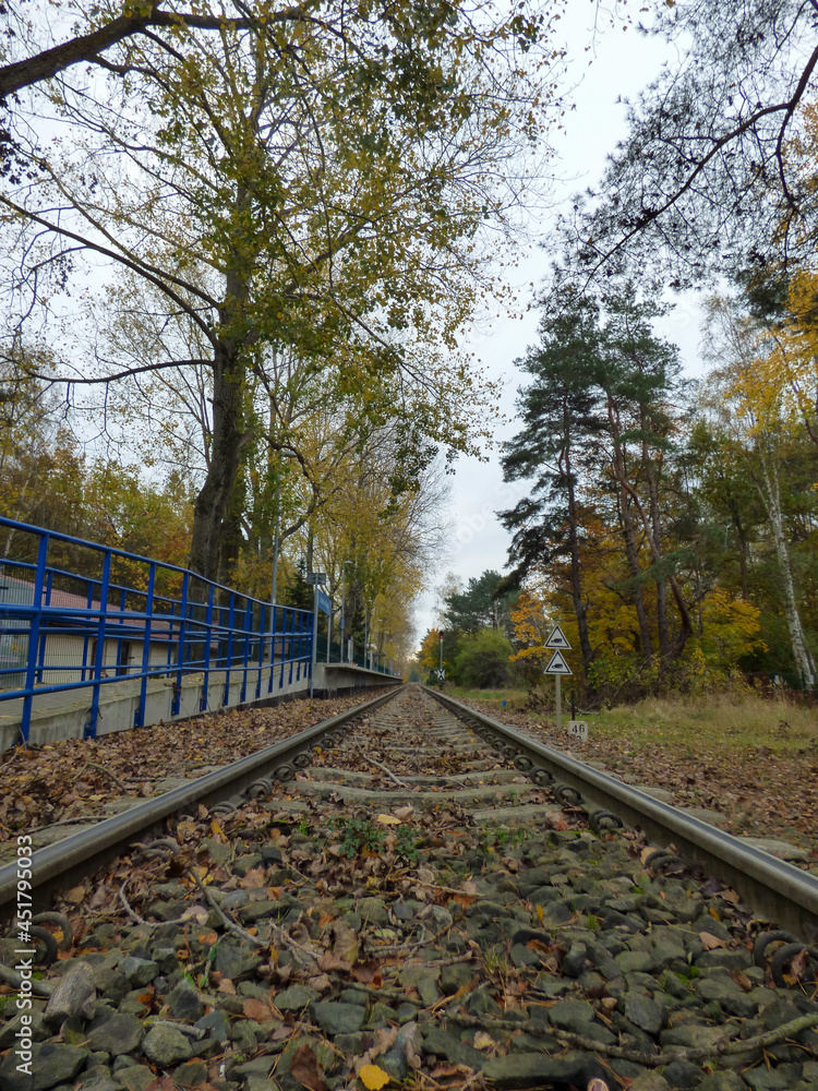 Fototapeta premium Vía del tren en Polonia