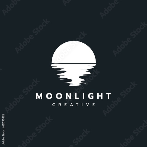 Moon light logo design illustration vector template