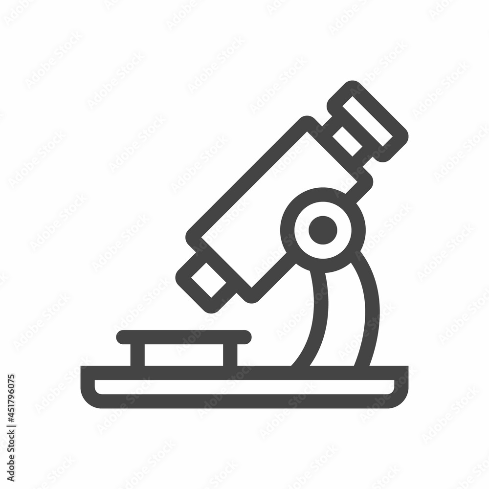 Microscope icon. Outline vector illustration isolated on white background. Microscope icon. Outline vector illustration isolated on white background.