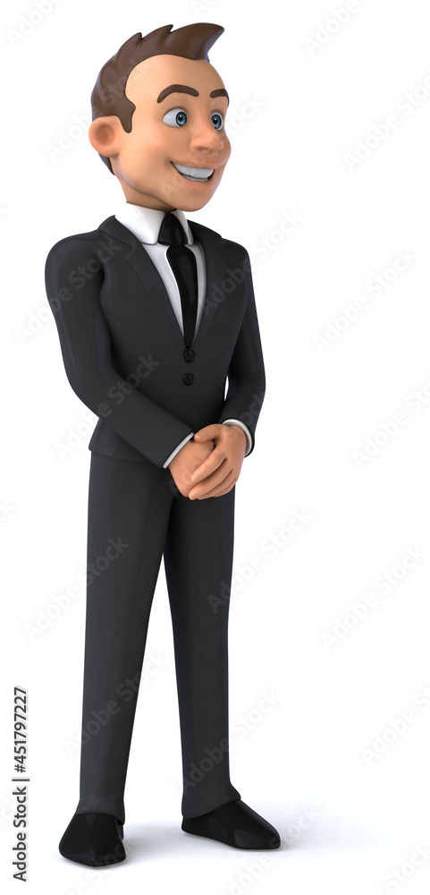 Fun 3D illustration of a cartoon character sommelier Fun 3D illustration of a cartoon character sommelier