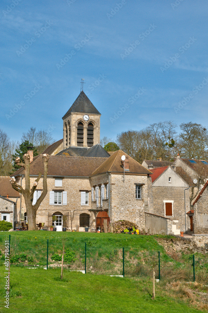 Oinville sur Montcient , France - april 3 2017 : picturesque village