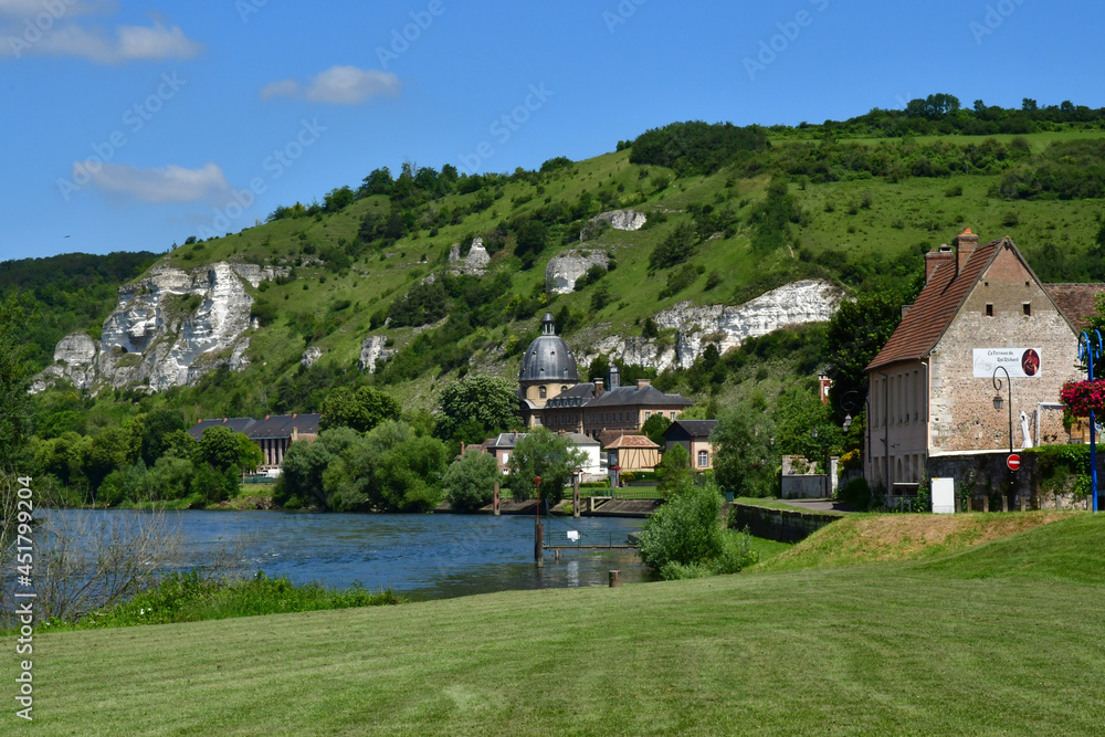 Les Andelys; France - june 24 2021 : Seine riverside