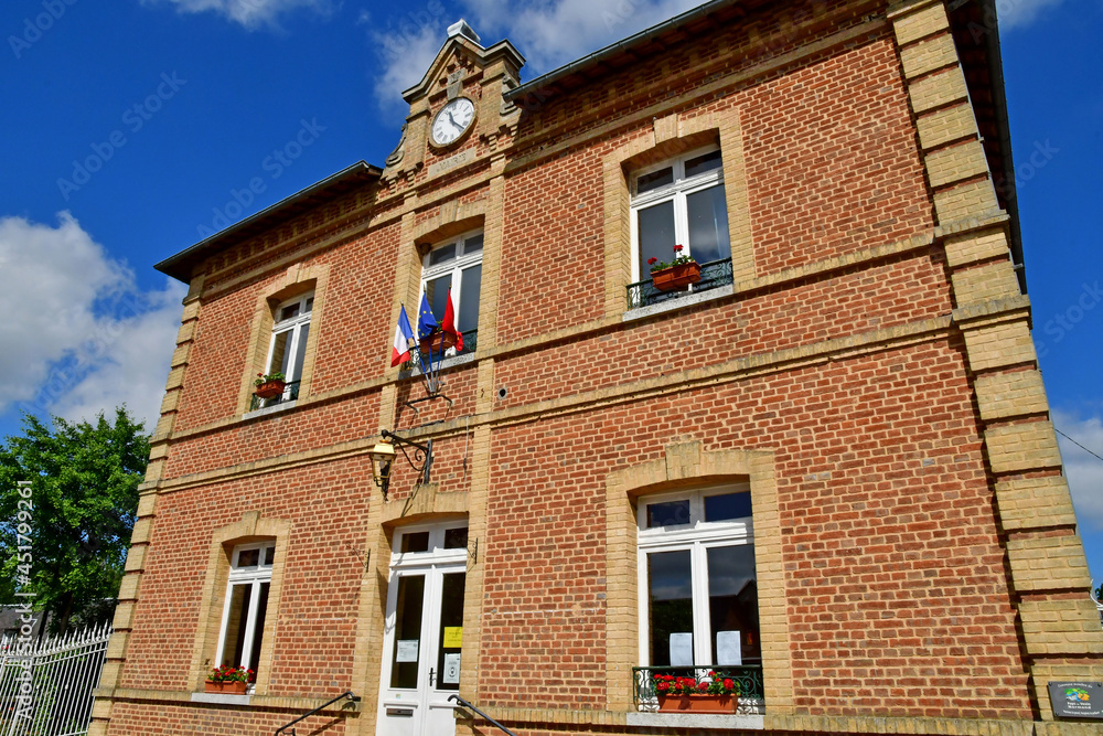 Fresne l Archeveque; France - june 24 2021 : the town hall