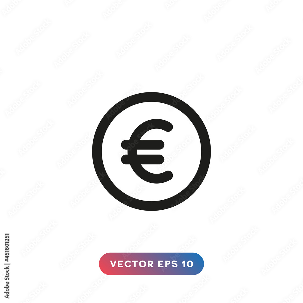 Euro symbol icon vector on white background Euro symbol icon vector on white background