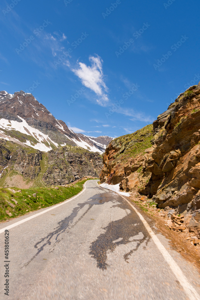 mountain roads between Ceresole Reale and the Nivolet hill in Piedmont in Italy mountain roads between Ceresole Reale and the Nivolet hill in Piedmont in Italy