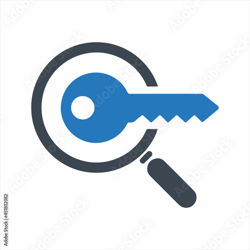 Keyword research icon. Vector and glyph