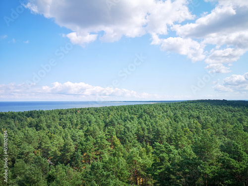 Panoramic view on Sobieszewo, artistic look in colours.