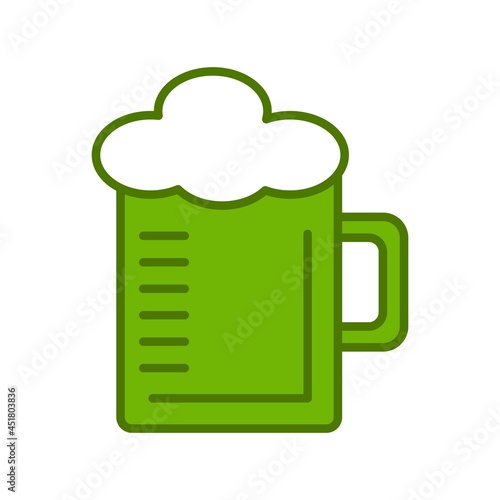 Beermug Linear Green Filled Vector Icon Design