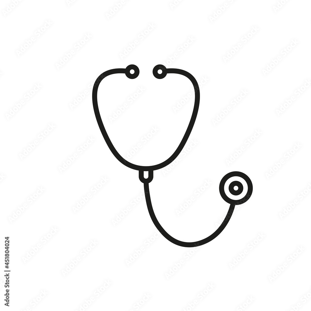 Stethoscope icon with white background Stethoscope icon with white background