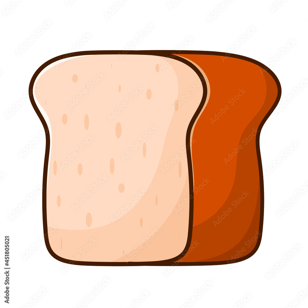 White bread illustration simple vector. sliced bakery brown isolated vector food White bread illustration simple vector. sliced bakery brown isolated vector food