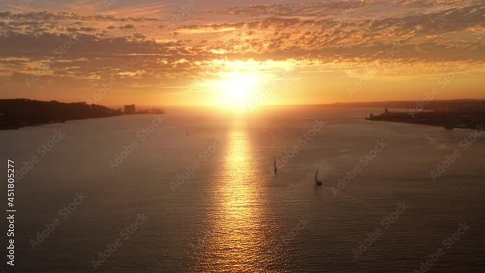 Astonishing scenery of the yachts with sun setting behind Astonishing scenery of the yachts with sun setting behind