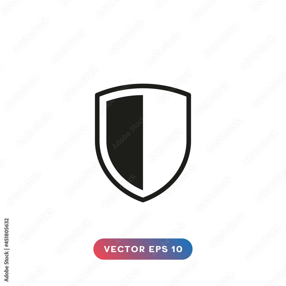 Shield icon on white background Shield icon on white background