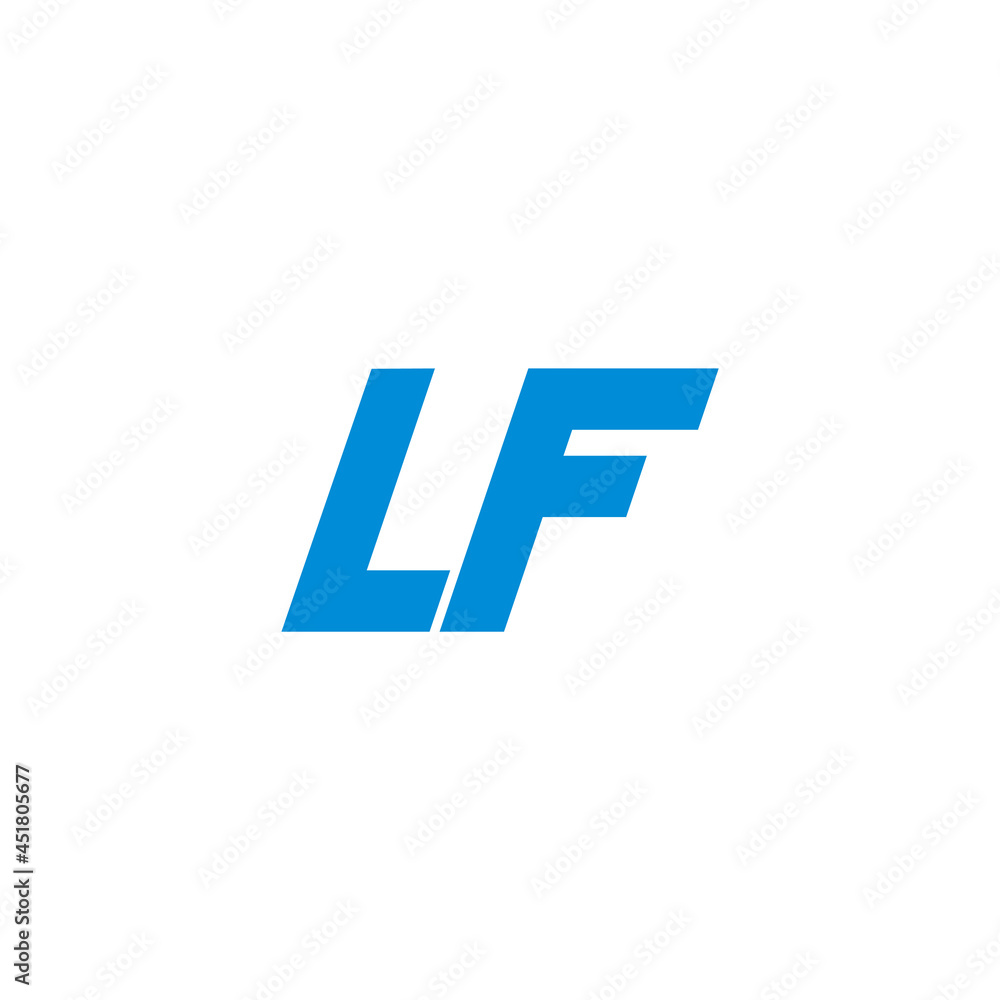 simple letter lf simple geometric line logo vector