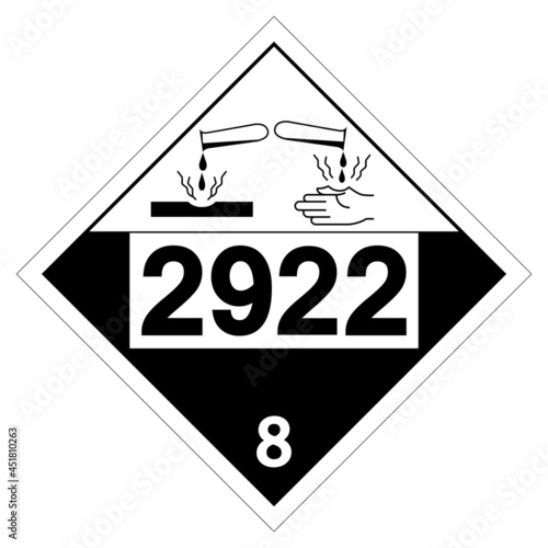 UN2922 Class 8 Corrosive Liquids Toxic Symbol Sign, Vector Illustration, Isolate On White Background Label. EPS10 photo