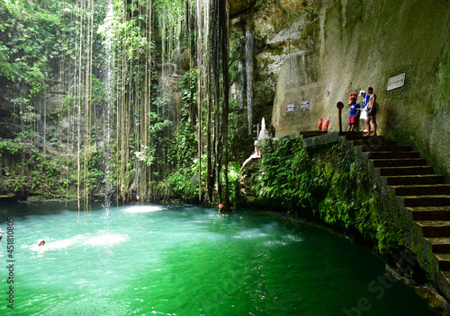 Chichen Itza; United Mexican States - may 13 2018 : cenote Ik Kil site photo