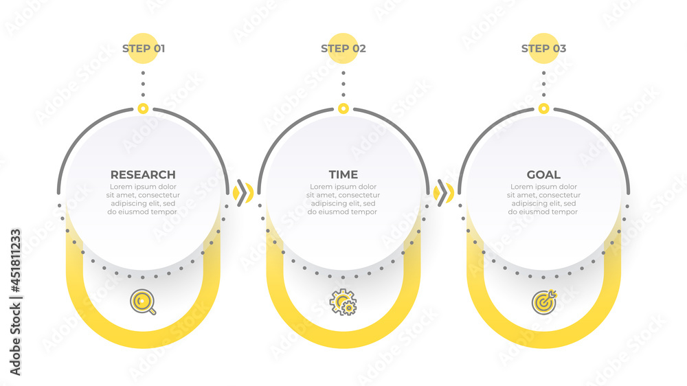 Vector infographic timeline design with circles and marketing icons. Business concept with 3 options or steps. Can be used for workflow diagram, info chart, annual report, web design. Vector infographic timeline design with circles and marketing icons. Business concept with 3 options or steps. Can be used for workflow diagram, info chart, annual report, web design.
