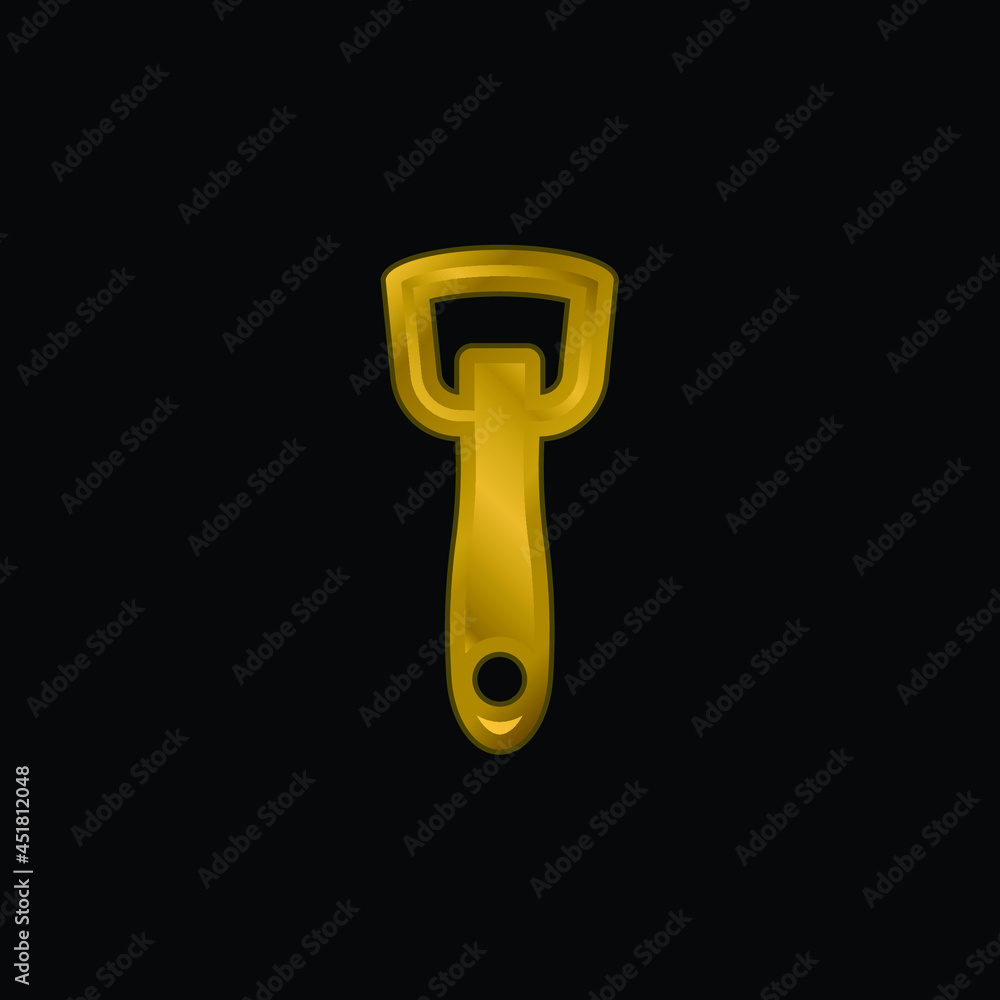 Bottle Opener gold plated metalic icon or logo vector Bottle Opener gold plated metalic icon or logo vector