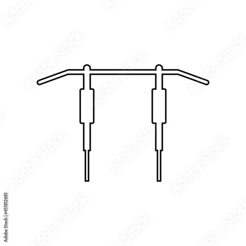 Pull up bar icon. Vector illustration on white blank background. photo