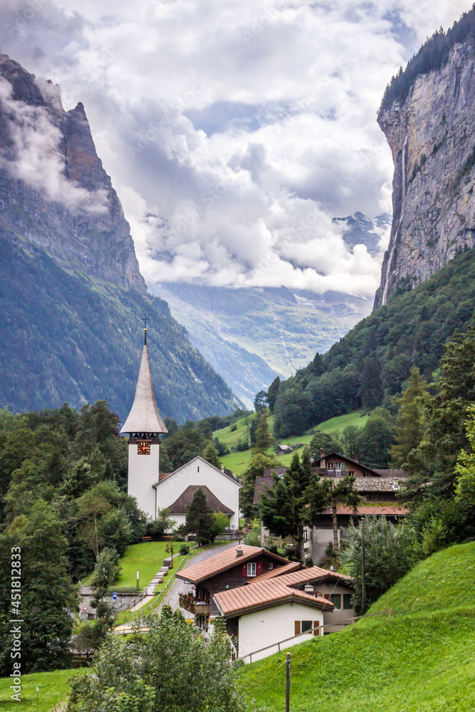 summer in Lauterbrunnen Valley in Switzerland