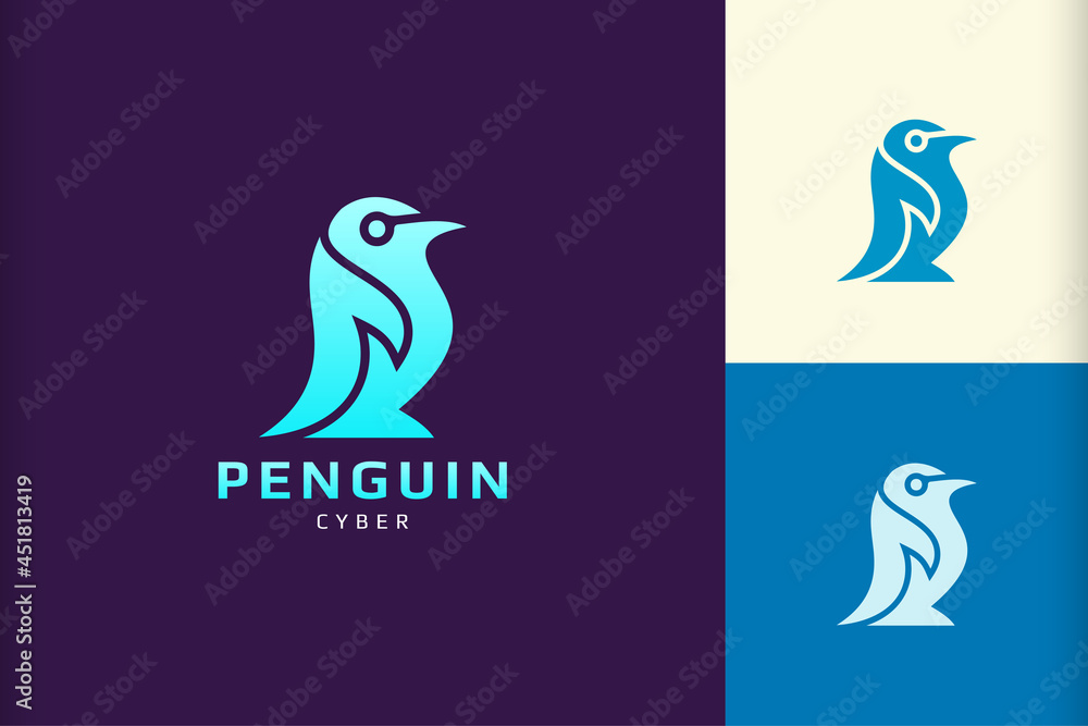 penguin logo with abstract and simple shape for technology brand penguin logo with abstract and simple shape for technology brand