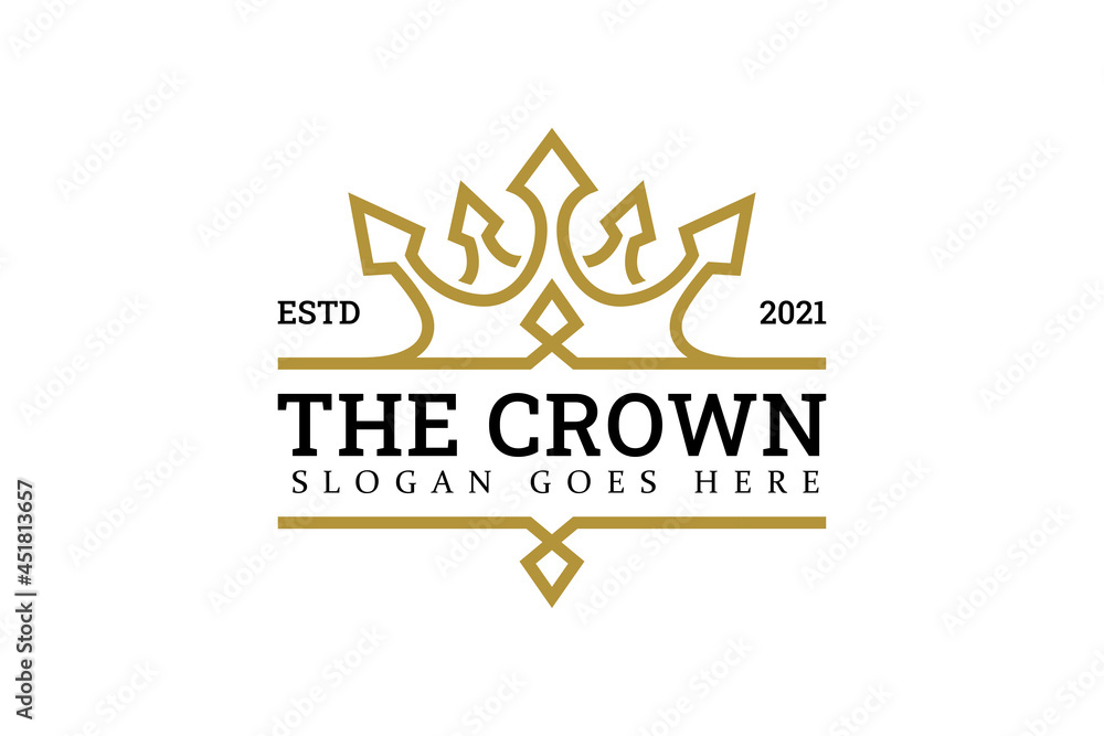 luxury and elegant royal crown with arrow icon concept for king logo template luxury and elegant royal crown with arrow icon concept for king logo template