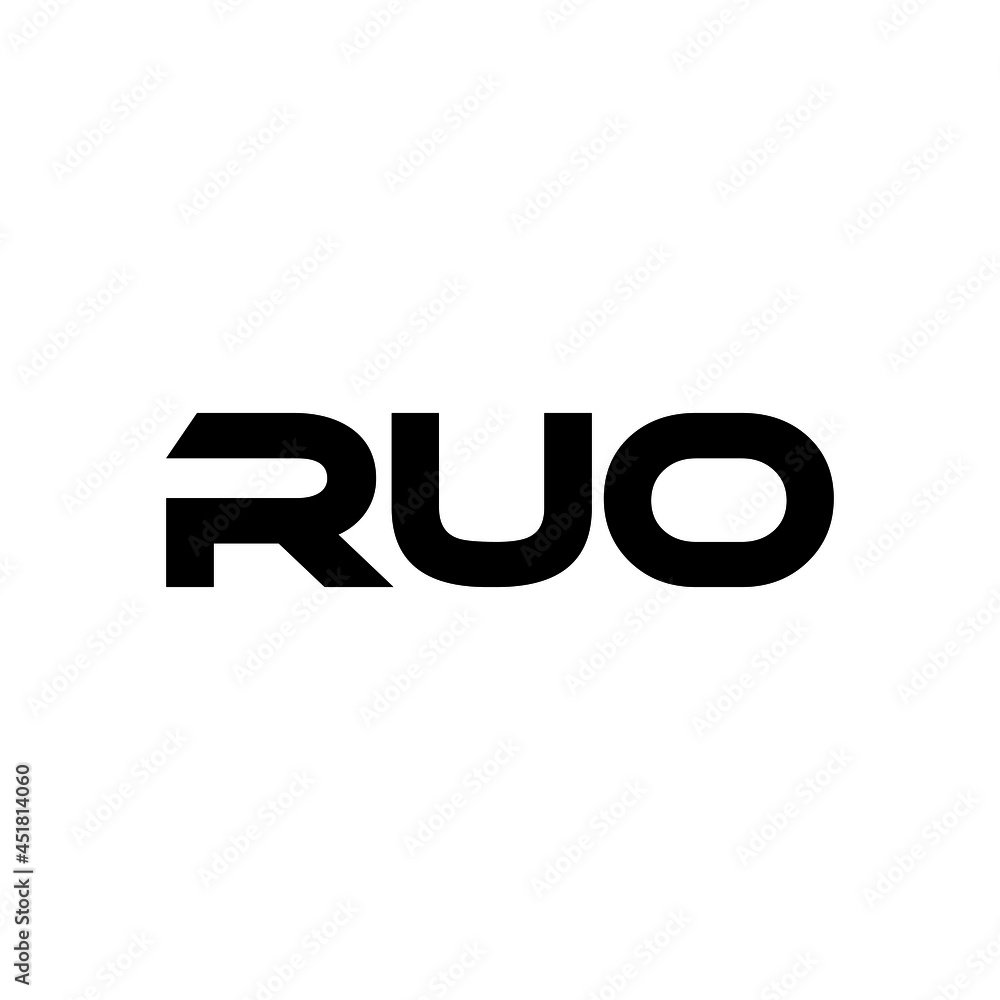 RUO letter logo design with white background in illustrator, vector logo modern alphabet font overlap style. calligraphy designs for logo, Poster, Invitation, etc.