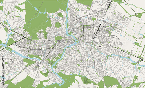 map of the city of Vinnytsia, Ukraine