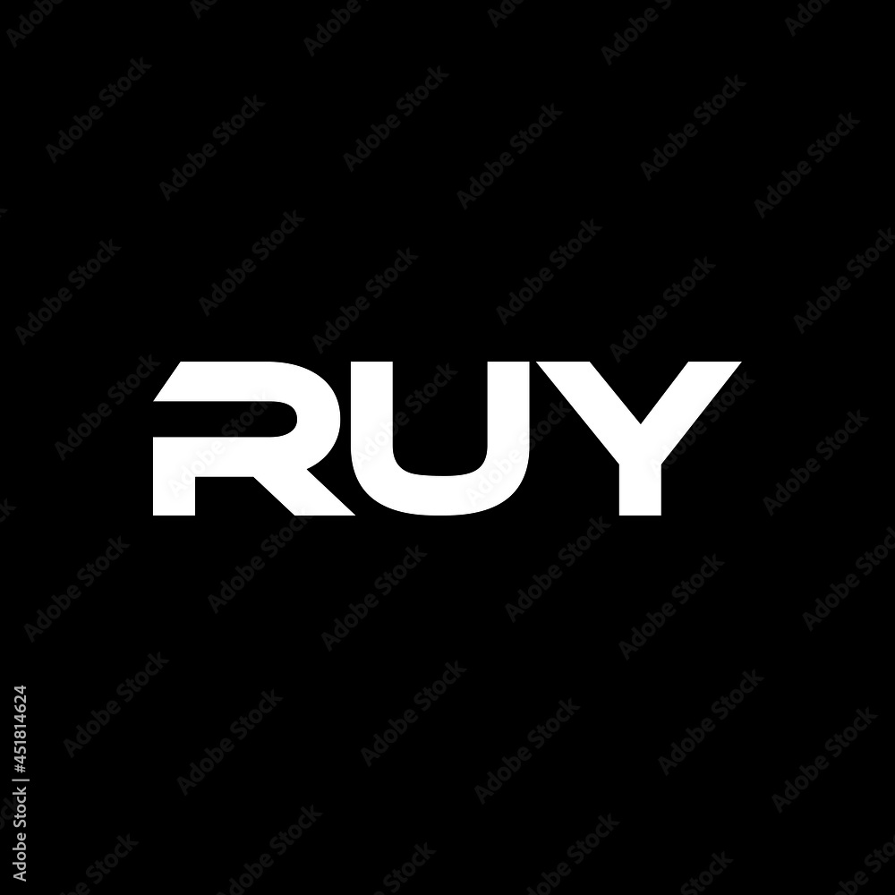 RUY letter logo design with black background in illustrator, vector logo modern alphabet font overlap style. calligraphy designs for logo, Poster, Invitation, etc. RUY letter logo design with black background in illustrator, vector logo modern alphabet font overlap style. calligraphy designs for logo, Poster, Invitation, etc.