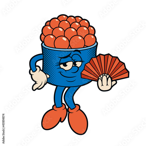 a vector illustration of a sushi character