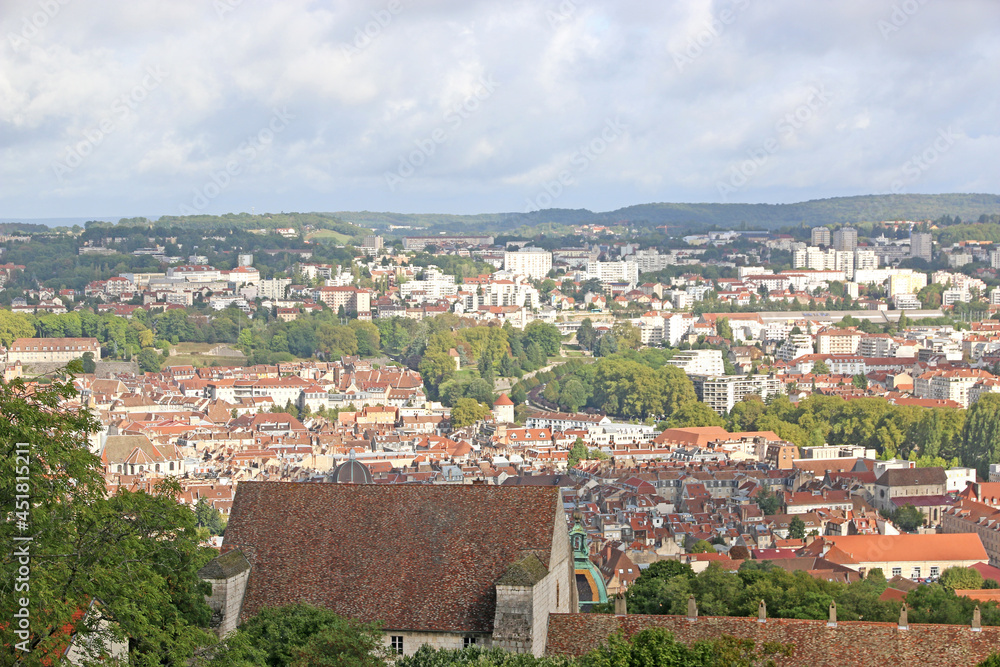 Besancon town, France from the citadel