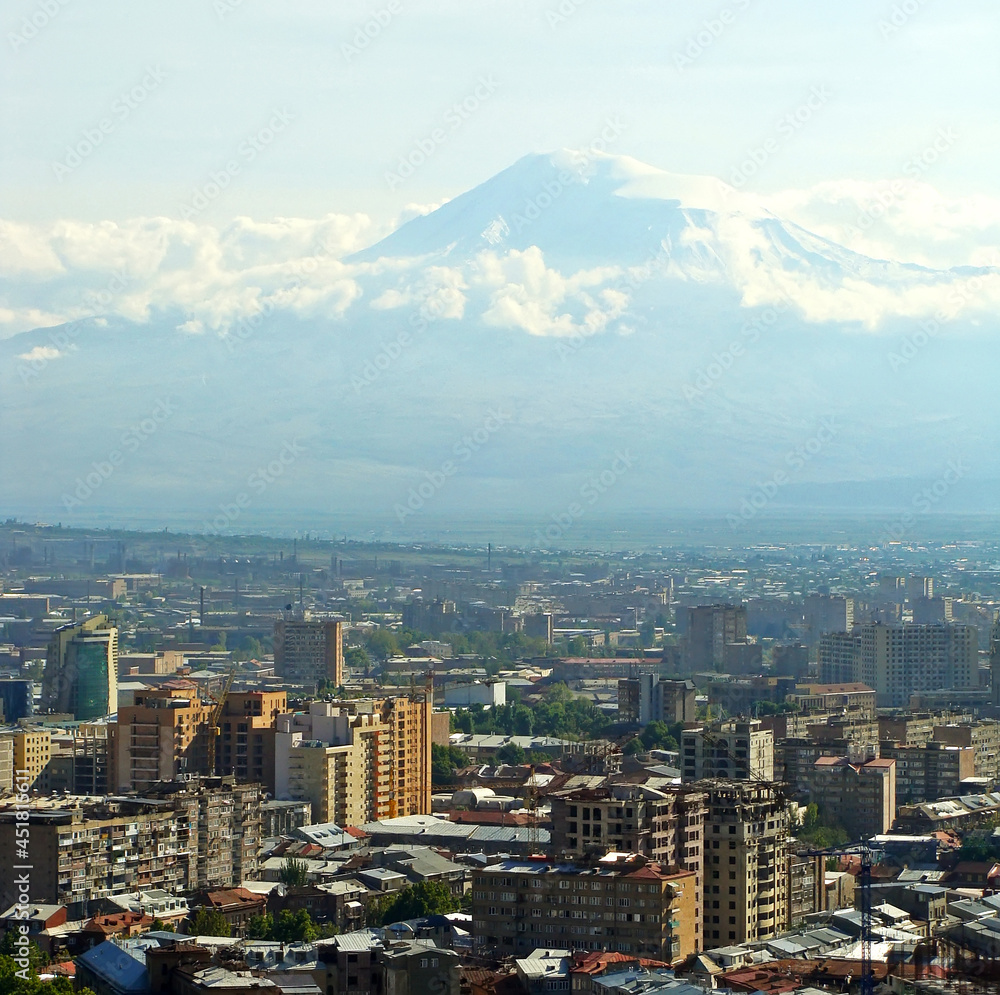 Fototapeta premium View on Mt. Ararat at Yerevan, Armenia. 