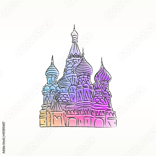 famous, cathedral, kremlin, moscow, watercolor, russia, monument, building, religion, orthodox, landmark, abstract, acrylic, aquarelle, architecture, art, artistic, background, blur, brush, capital, c