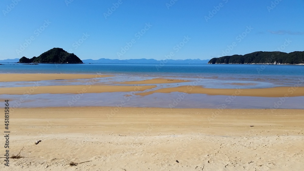 A stunning view from the Abel Tasman hiking trail A stunning view from the Abel Tasman hiking trail