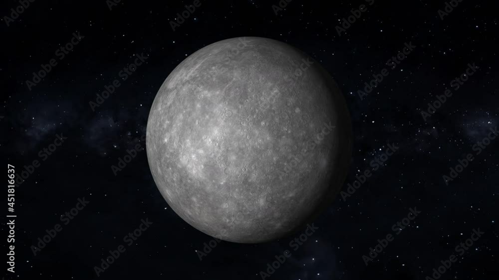 Planet Mercury. Realistic 3D render of mercury and stars. Mercury in space. Planet Mercury. Realistic 3D render of mercury and stars. Mercury in space.