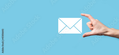 Email and user icon,sign,symbol marketing or newsletter concept, diagram.Sending email.Bulk mail.Email and sms marketing concept. Scheme of direct sales in business. List of clients for mailing.