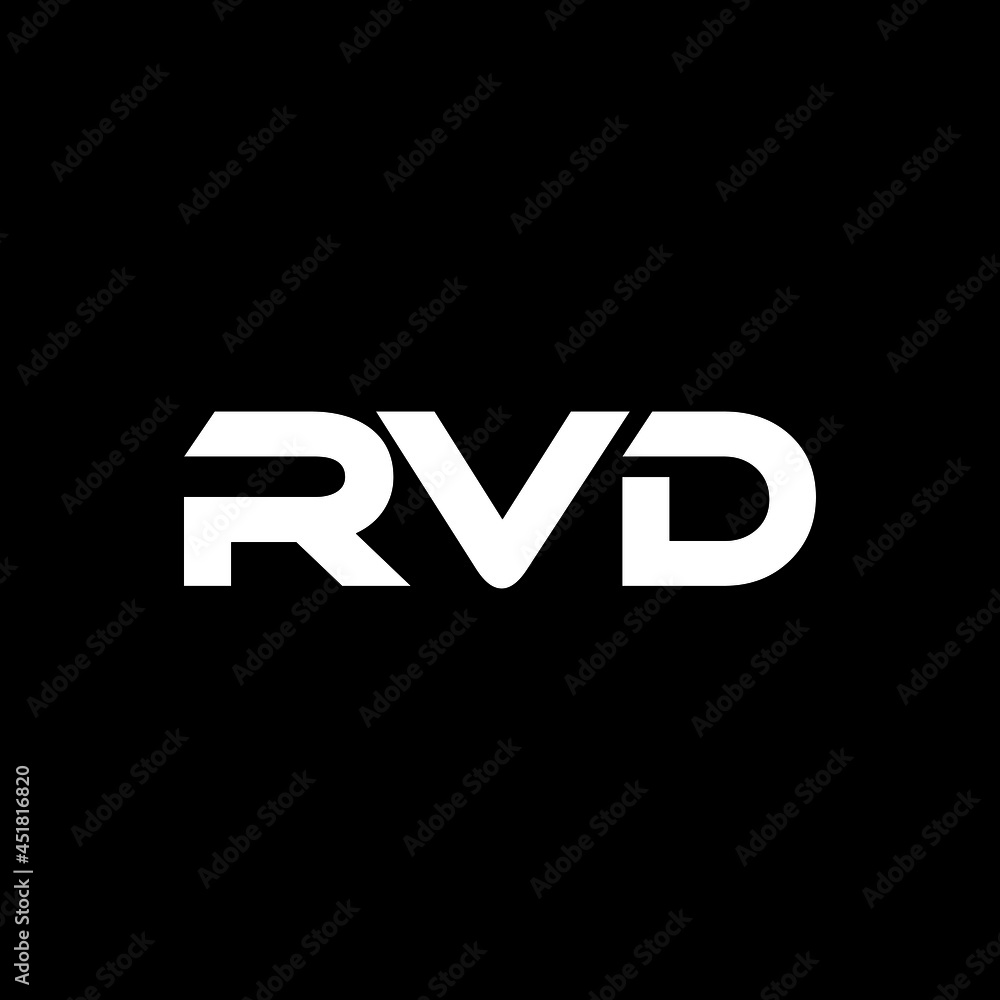 Rvd Sign RVD letter logo design with black background in illustrator, vector ...