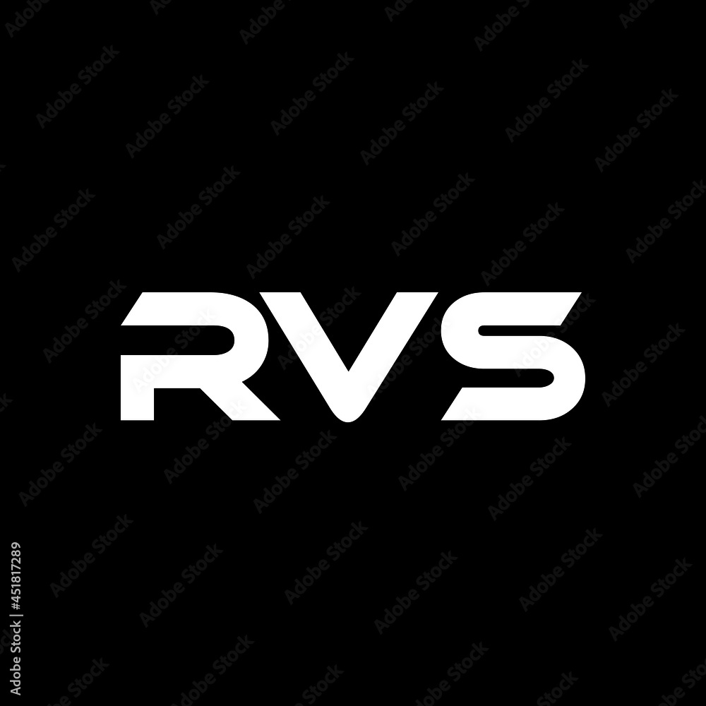 RVS letter logo design with black background in illustrator, vector ...