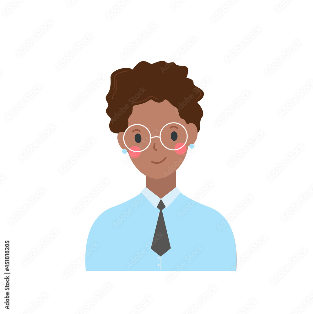 Boy vector illustration. Avatar for social network.  Joyful smiling boy illustration. Boy illustration isolated on white background.