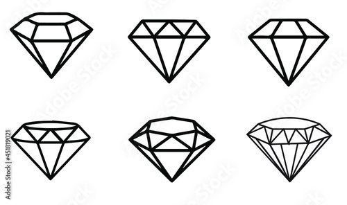 diamond icon or logo isolated sign symbol vector illustration Collection. 