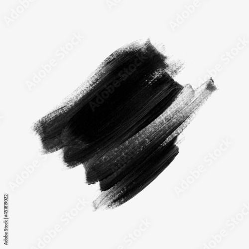 Logo black brush stroke paint over white background vector. Perfect design for headline and sale banner. 